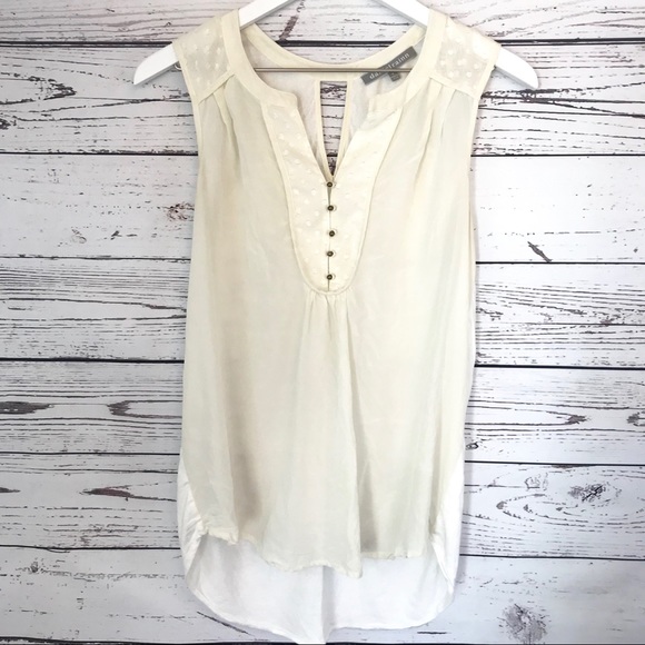 Daniel Rainn Tops - EUC Daniel Rainn silk sheer cream tank blouse S